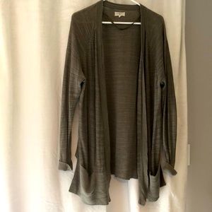 Long light green cardigan